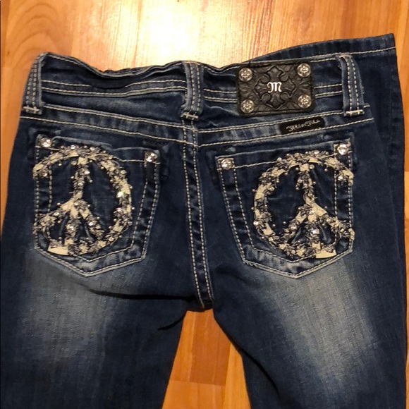 miss me peace sign jeans